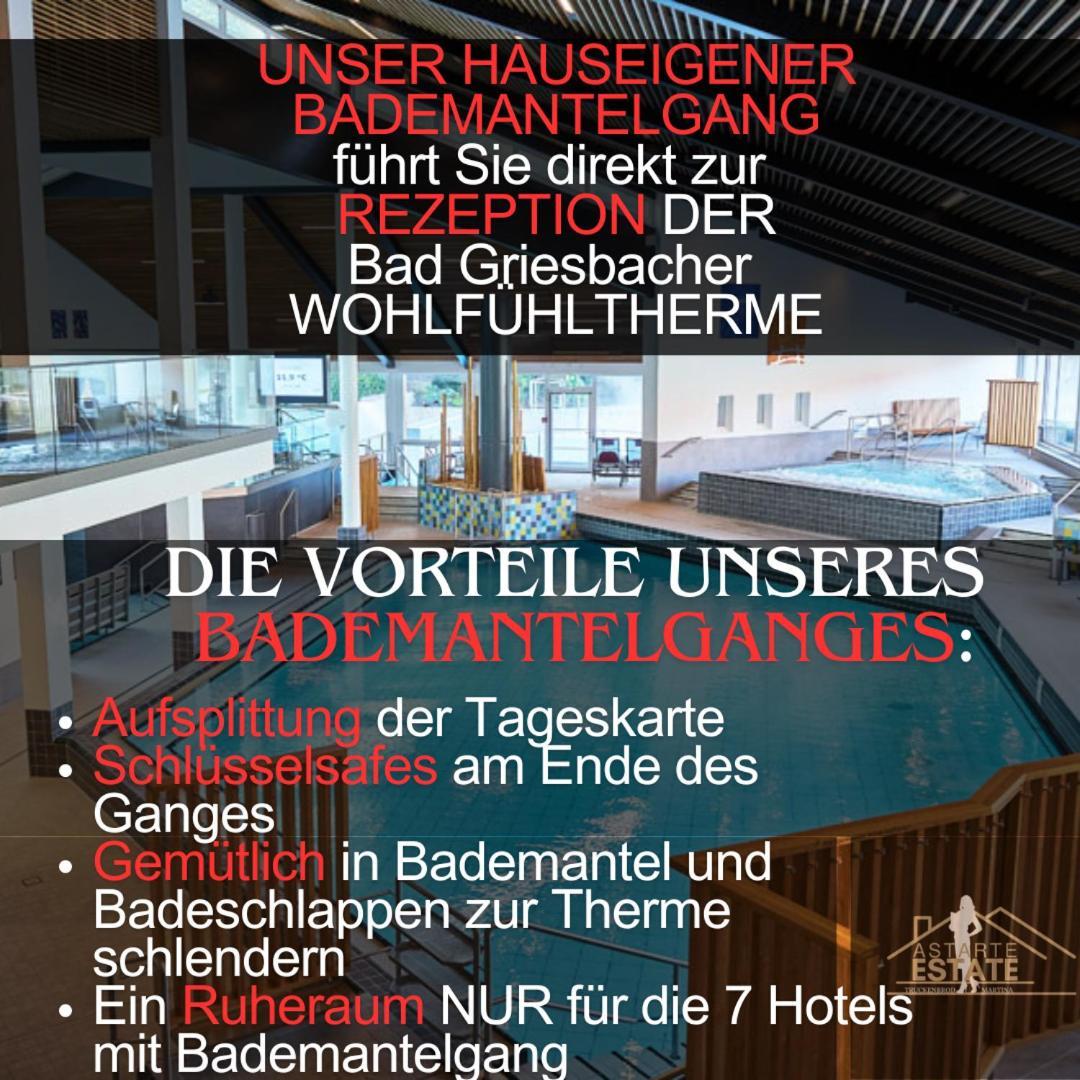 Fewo 20 - Appartement Im Rottalblick - Youngmodern Wohnen, Tiere Willkommen, Bademantelgang Zur Therme, Tv Und Balkon 巴特格里斯巴赫 外观 照片
